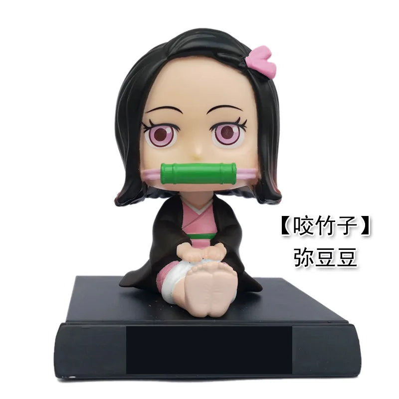 Anime Demon Slayer Car Decoration Tanjirou Nezuko Zenitsu Inosuke Action Figure Auto Interior Dashboard Ornament Accessories Toy