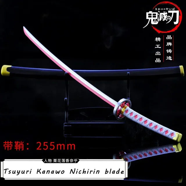 Demon Slayer Sword 25cm Agatsuma Zenitsu Nichirin Blade Alloy Katana Sword Japanese Anime Weapon Model Gift Toys for Children