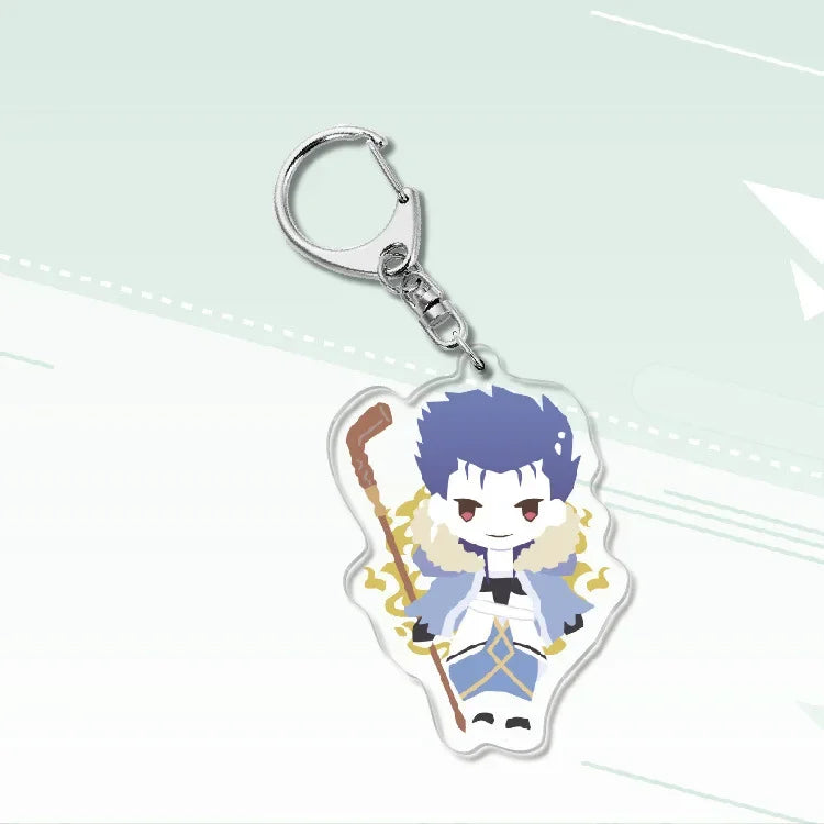 Fate Keychain Man Key Chain Acrylic Women Key Holder Couples Keyring Anime Key Ring Cartoon Pendant Funny Brelok Grand Order