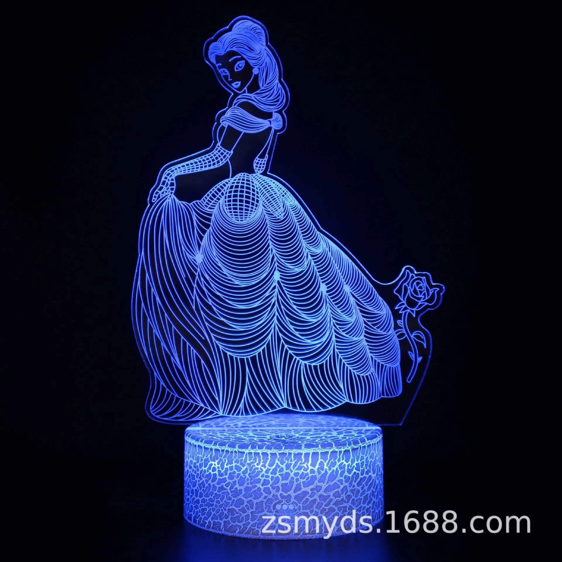 Disney Anime Frozen Series Princess Elsa 3D Night Light Creative Colorful Remote Control 3DLED Girl Gift Table Light Room Decor