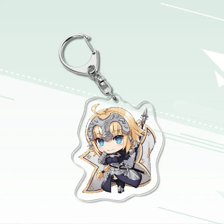 Fate Keychain Man Key Chain Acrylic Women Key Holder Couples Keyring Anime Key Ring Cartoon Pendant Funny Brelok Grand Order