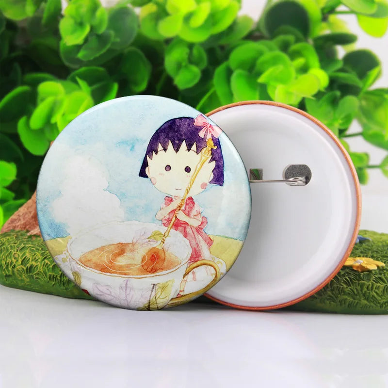 1PCS Chi-bi Maruko Fashion Anime Customized Brooches Cartoon Pin Brooch Badge Pins Unisex Jewelry Birthday Gifts New