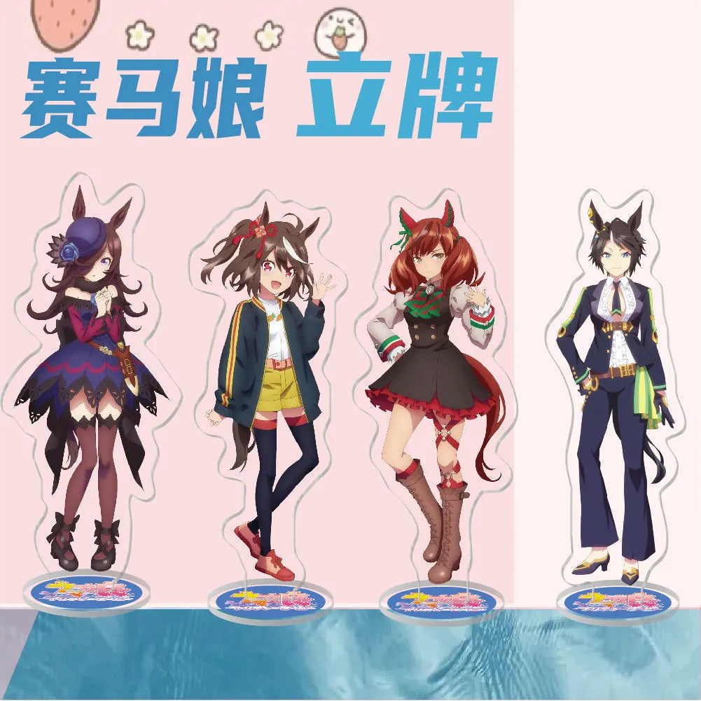 Anime Stand Uma Musume Pretty Derby Special Week Silence Suzuka Toukai Teiou Acrylic Figure Stand Model Plate Display Cute 15cm
