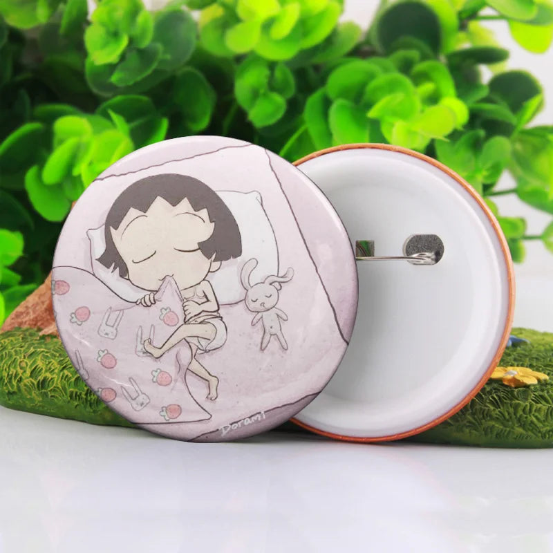 1PCS Chi-bi Maruko Fashion Anime Customized Brooches Cartoon Pin Brooch Badge Pins Unisex Jewelry Birthday Gifts New