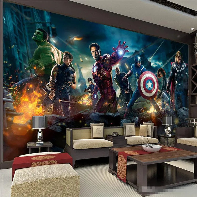 Children's Room Bedroom Wallpaper Modern Living Room TV Background Bar Mural Avenger League Anime Character Any Size