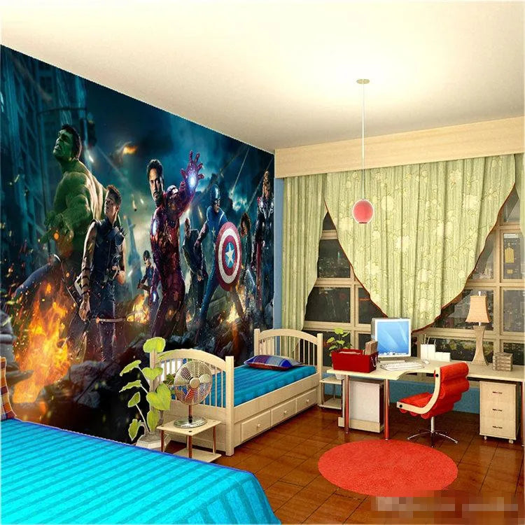 Children's Room Bedroom Wallpaper Modern Living Room TV Background Bar Mural Avenger League Anime Character Any Size