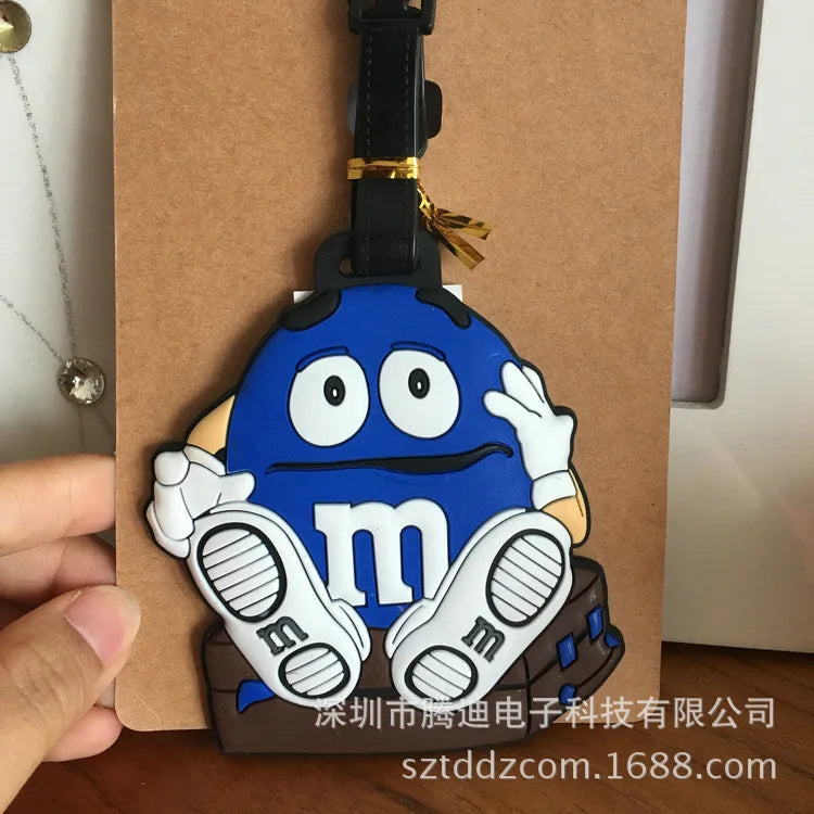 Chocolate Bean Luggage Tag PVC Pendants Portable Travel Label Suitcase ID Address Holder tags anime new Unisex Tags