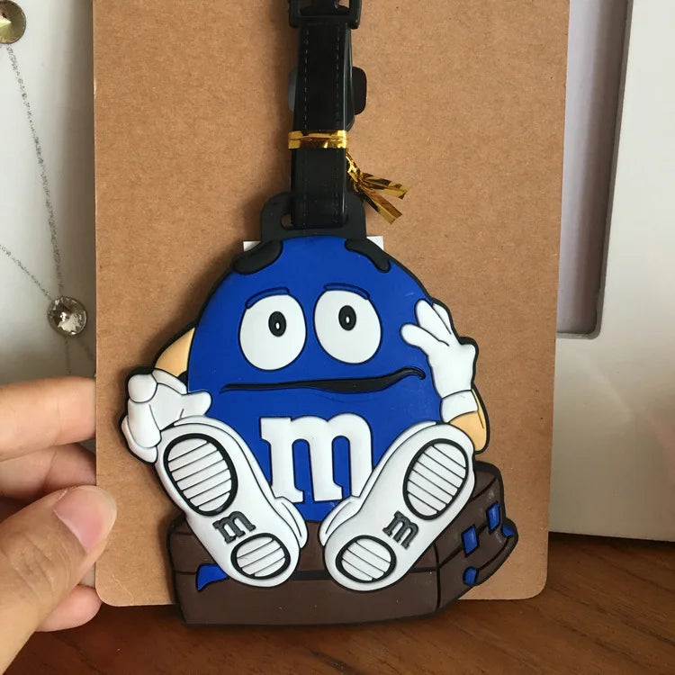 Chocolate Bean Luggage Tag PVC Pendants Portable Travel Label Suitcase ID Address Holder tags anime new Unisex Tags