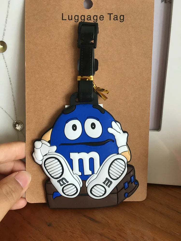 Chocolate Bean Luggage Tag PVC Pendants Portable Travel Label Suitcase ID Address Holder tags anime new Unisex Tags