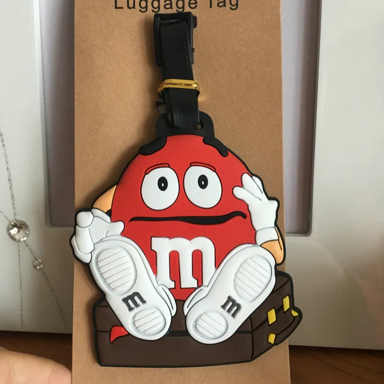 Chocolate Bean Luggage Tag PVC Pendants Portable Travel Label Suitcase ID Address Holder tags anime new Unisex Tags
