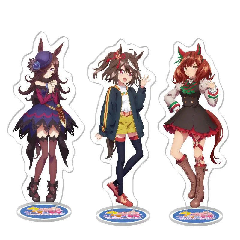 Anime Stand Uma Musume Pretty Derby Special Week Silence Suzuka Toukai Teiou Acrylic Figure Stand Model Plate Display Cute 15cm