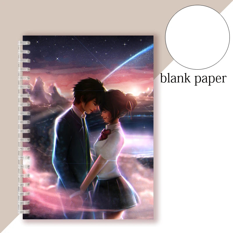 Anime Your Name 2 Movie Manga Spiral Ring Notebook Poster Andrew Kimi No Na Wa Prints Love Silk Writing Pad Note Book Journal
