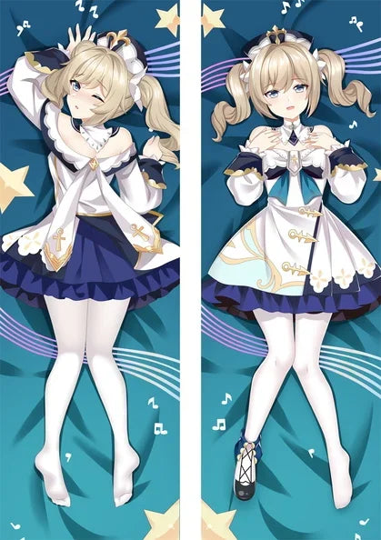 2WAY Anime Dakimakura Game Genshin Impact Barbara Cosplay Pillow Case Fullbody Hugging Pillowcase Peachskin Long Cushion Cover
