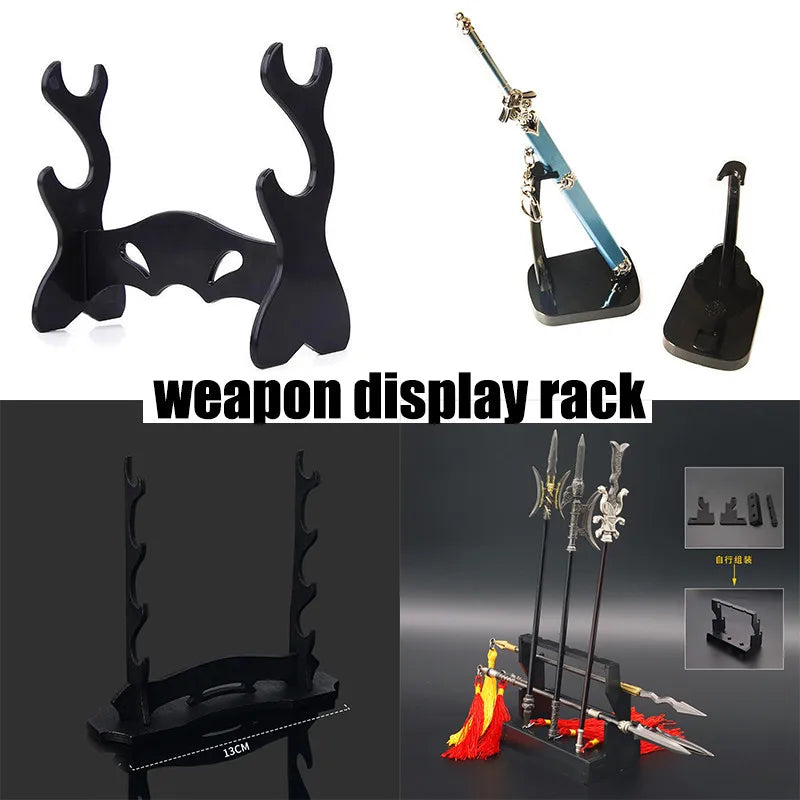 Anime Weapon DIY Displays Stand Model Gun Knife Samurai Sword Katana Holder Universal Frame Game Keychain Tool Box Gift Bag Toys