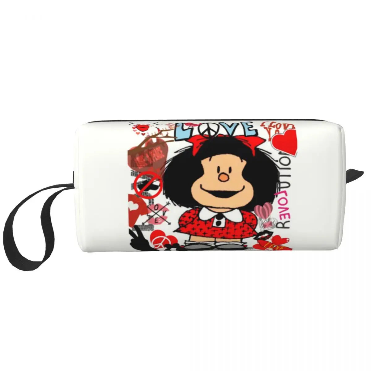 Custom Humor Manga Mafalda Travel Toiletry Bag Women Quino Argentina Cosmetic Makeup Bag Beauty Storage Bags Dopp Kit Box Case