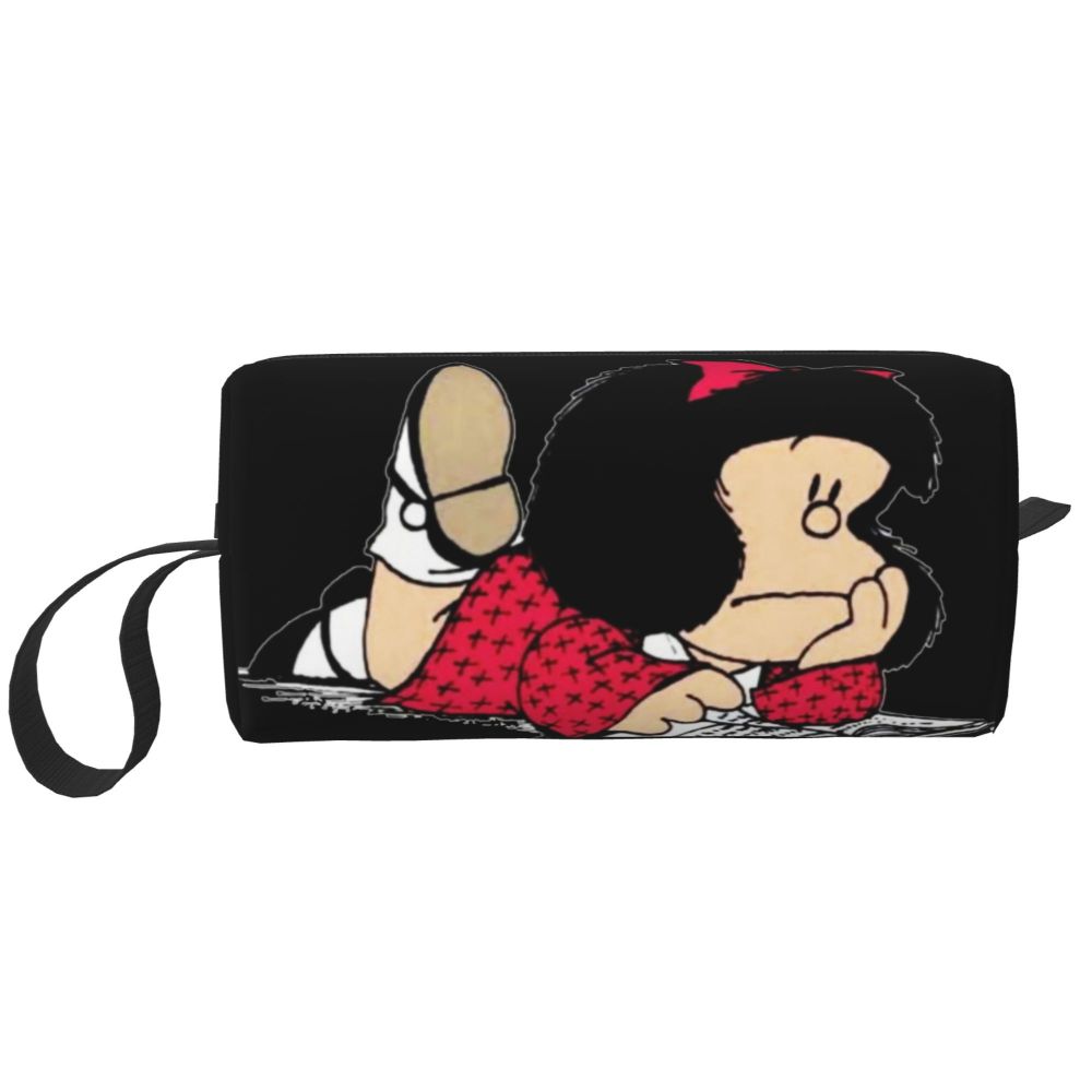 Custom Mafalda Balloon Heart Makeup Bag Women Travel Cosmetic Organizer Quino Manga Cartoon Storage Toiletry Bags Dopp Kit Case
