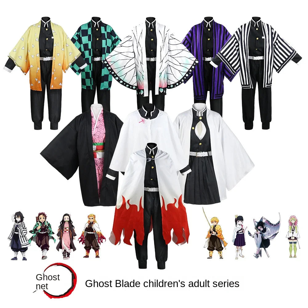 Demon Slayer Cosplay Tanjiro Nezuko Cosplay Kids Shinobu Costume Japanese Anime Cartoon Halloween Costume Christmas Gifts