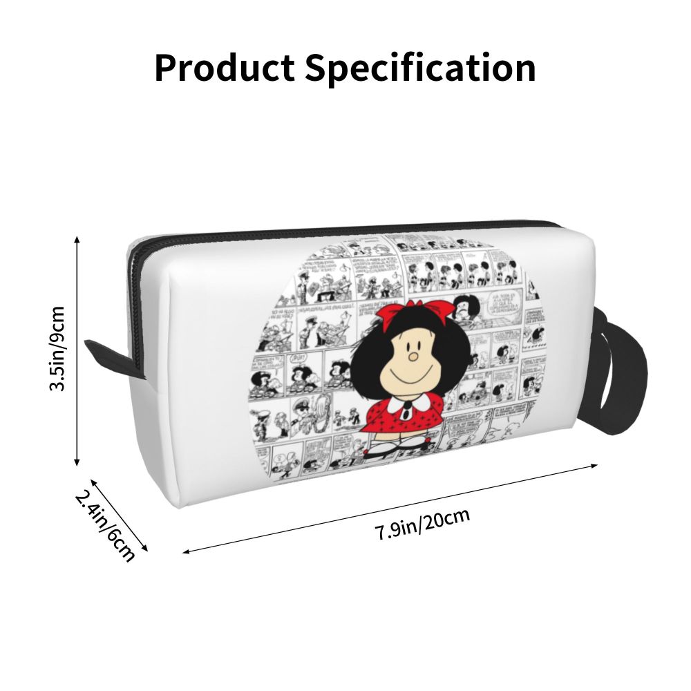 Custom Mafalda Balloon Heart Makeup Bag Women Travel Cosmetic Organizer Quino Manga Cartoon Storage Toiletry Bags Dopp Kit Case
