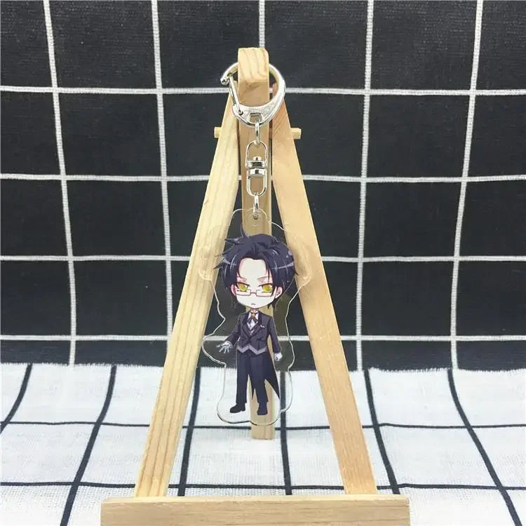 2024 Black Butler Keychain Double Sided Key Chain Acrylic Pendant Anime Accessories Cartoon Key Ring