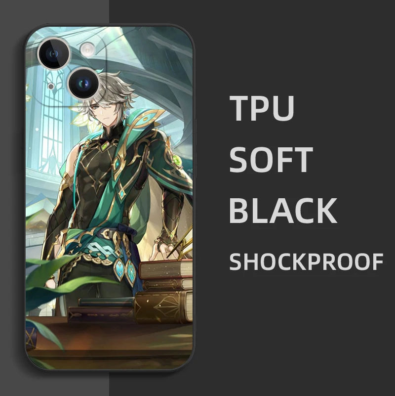 Black Tpu Case For ZTE blade A52 LITE A53 A72 V41 SMART lite plus smart axon 4 lite 4G 5G Genshin Impact