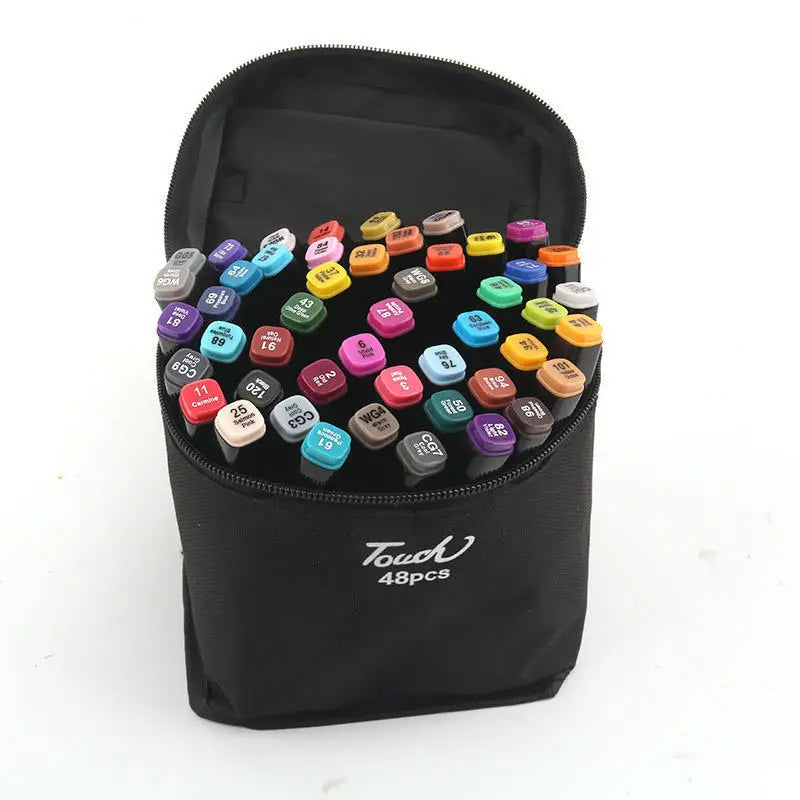 24/36/48/60/80/168 Colors Art Markers Brush Pen Sketch Alcohol Based Markers Dual Head Manga Drawing Pens Art Supplies