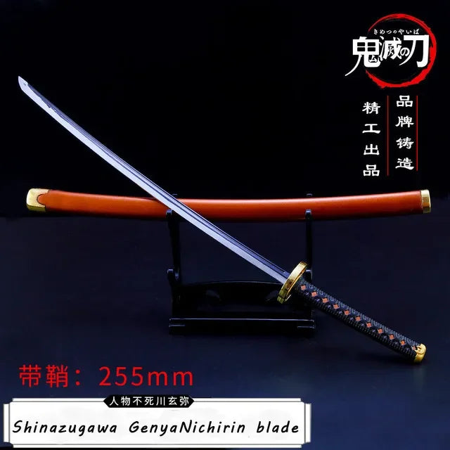 Demon Slayer Sword 25cm Agatsuma Zenitsu Nichirin Blade Alloy Katana Sword Japanese Anime Weapon Model Gift Toys for Children