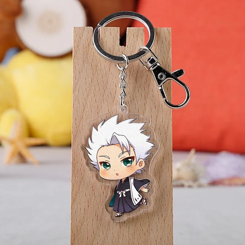 Bleach anime acrylic keychain Kurosaki Ichigo Kuchiki Rukia Byakuya Grimmjow Jeagerjaques cartoon pendant Chaveiro Llaveros gift