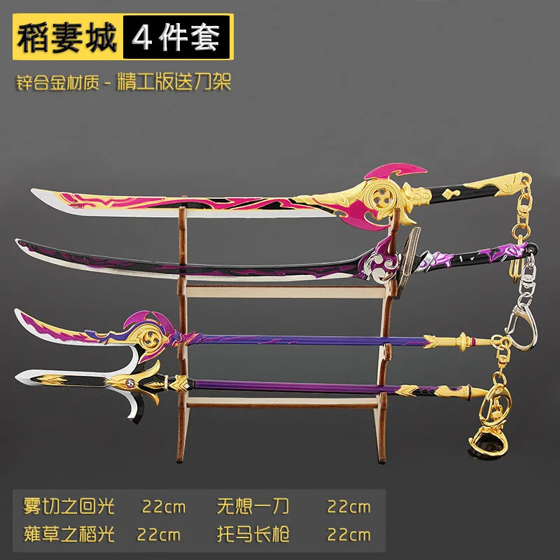 Anime Weapon DIY Displays Stand Model Gun Knife Samurai Sword Katana Holder Universal Frame Game Keychain Tool Box Gift Bag Toys
