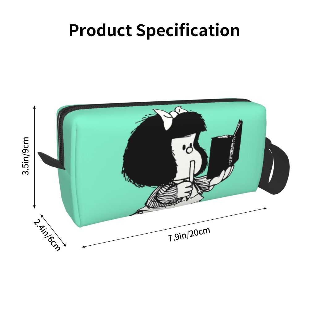 Custom Humor Manga Mafalda Travel Toiletry Bag Women Quino Argentina Cosmetic Makeup Bag Beauty Storage Bags Dopp Kit Box Case