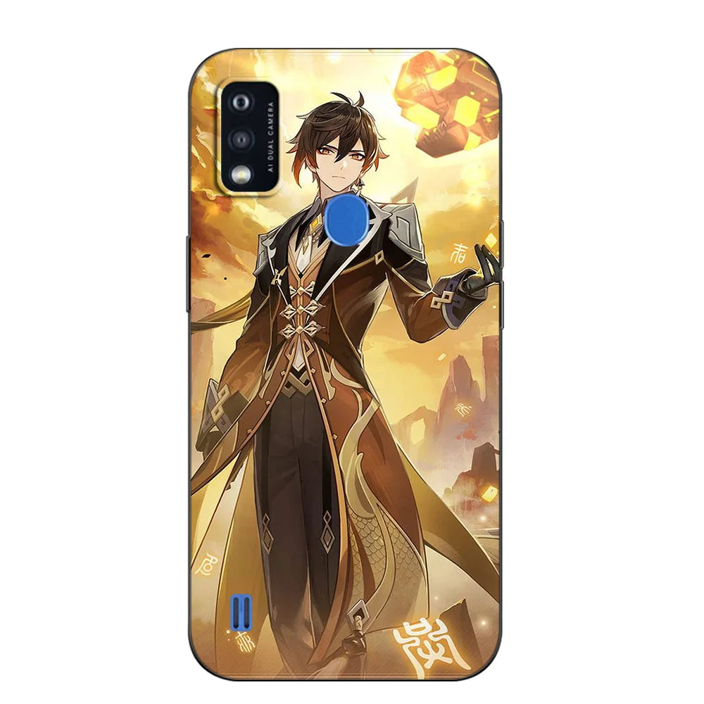 Black Tpu Case For ZTE blade A52 LITE A53 A72 V41 SMART lite plus smart axon 4 lite 4G 5G Genshin Impact