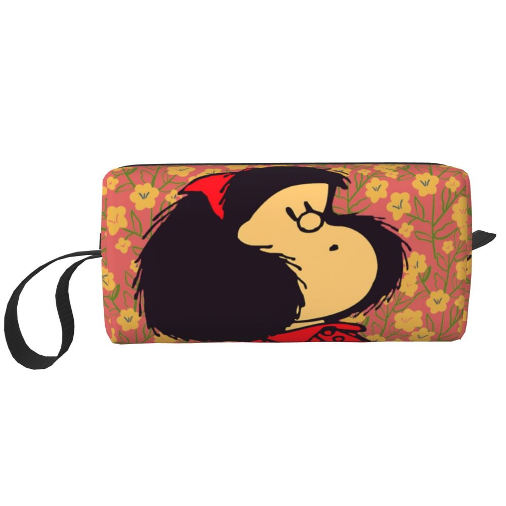 Custom Humor Manga Mafalda Travel Toiletry Bag Women Quino Argentina Cosmetic Makeup Bag Beauty Storage Bags Dopp Kit Box Case