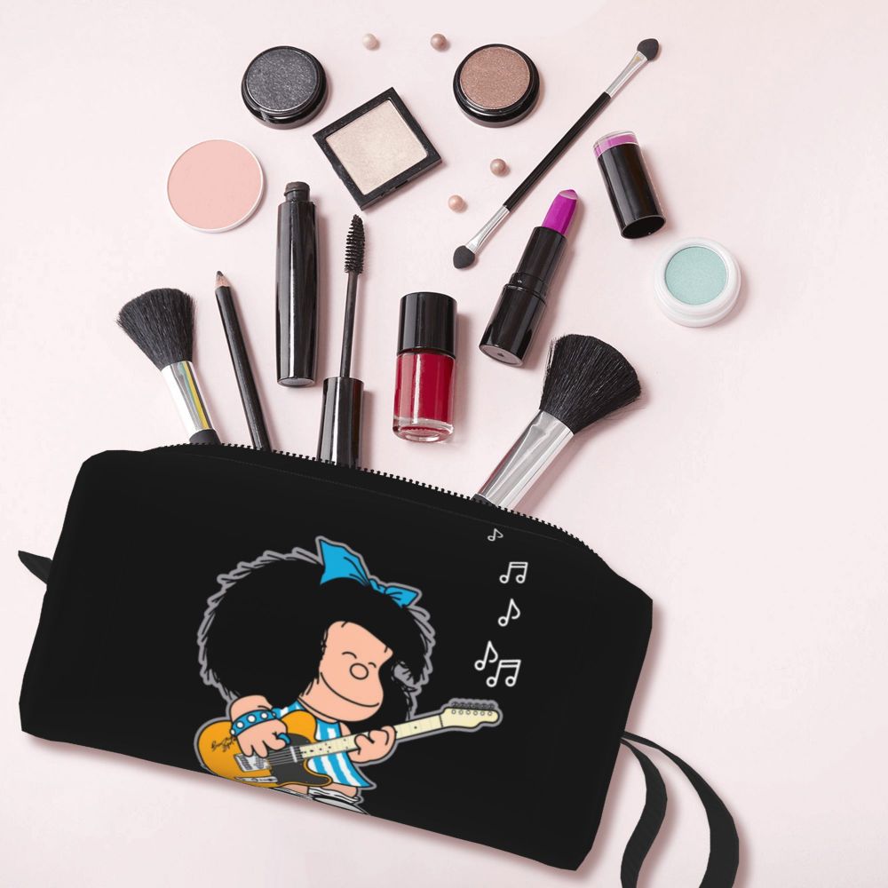 Custom Mafalda Balloon Heart Makeup Bag Women Travel Cosmetic Organizer Quino Manga Cartoon Storage Toiletry Bags Dopp Kit Case