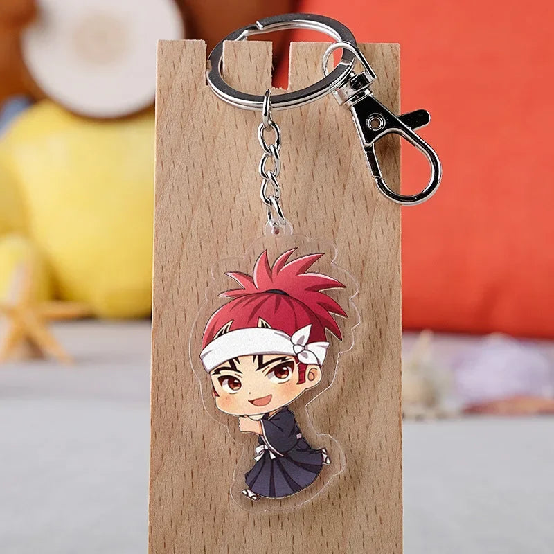 Bleach anime acrylic keychain Kurosaki Ichigo Kuchiki Rukia Byakuya Grimmjow Jeagerjaques cartoon pendant Chaveiro Llaveros gift