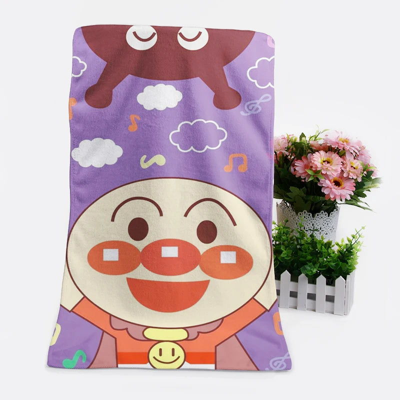 1PCS Anpanman 98764 Fashion Customized Anime Bath Towels Handkerchief Face Towel Cartoon Washcloth Unisex NEW