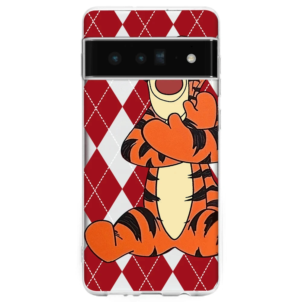 Disney merry christmas Funda de  phone case For Google pixel 7 6 8 A PRO anime cartoon Transparent silicone cover Gift