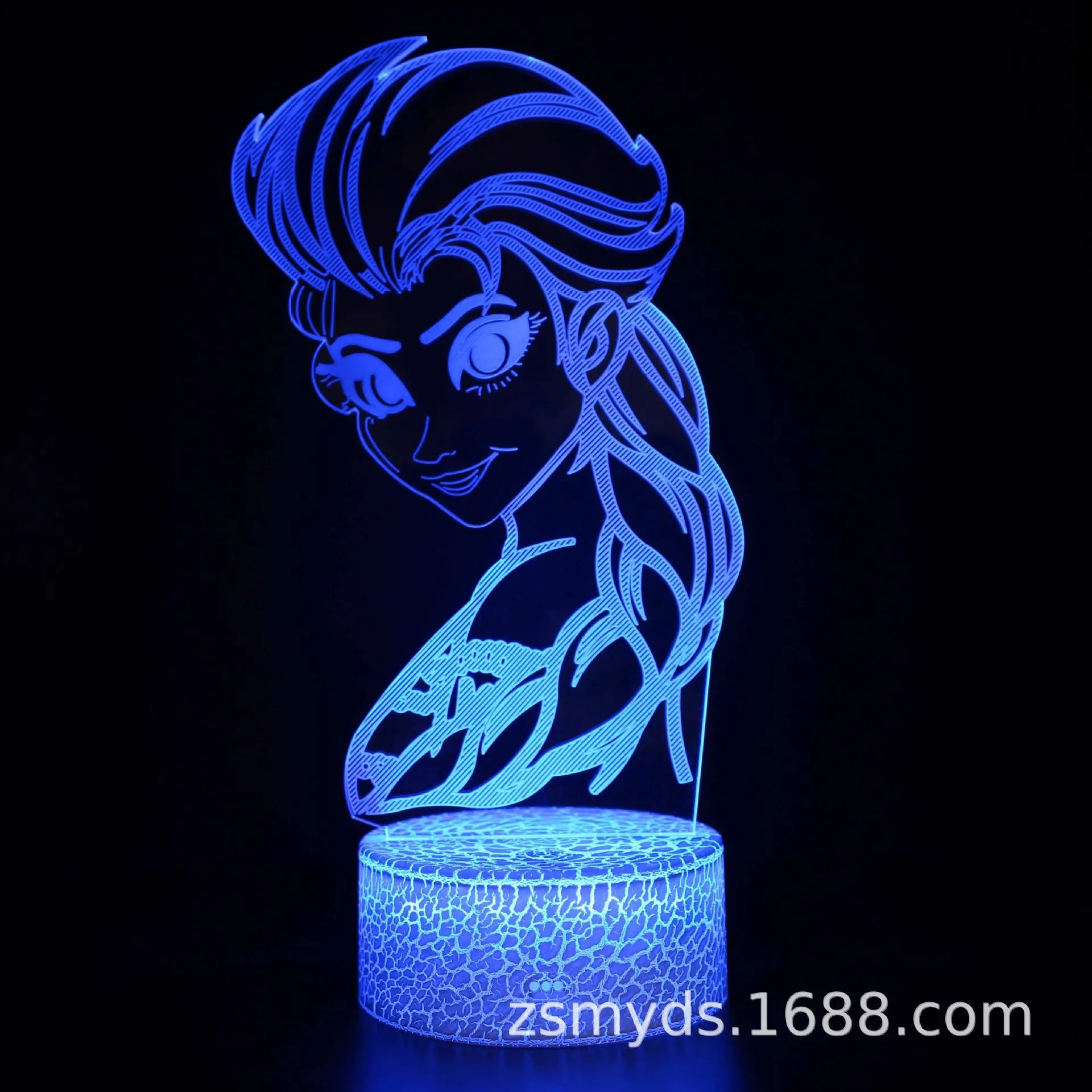 Disney Anime Frozen Series Princess Elsa 3D Night Light Creative Colorful Remote Control 3DLED Girl Gift Table Light Room Decor