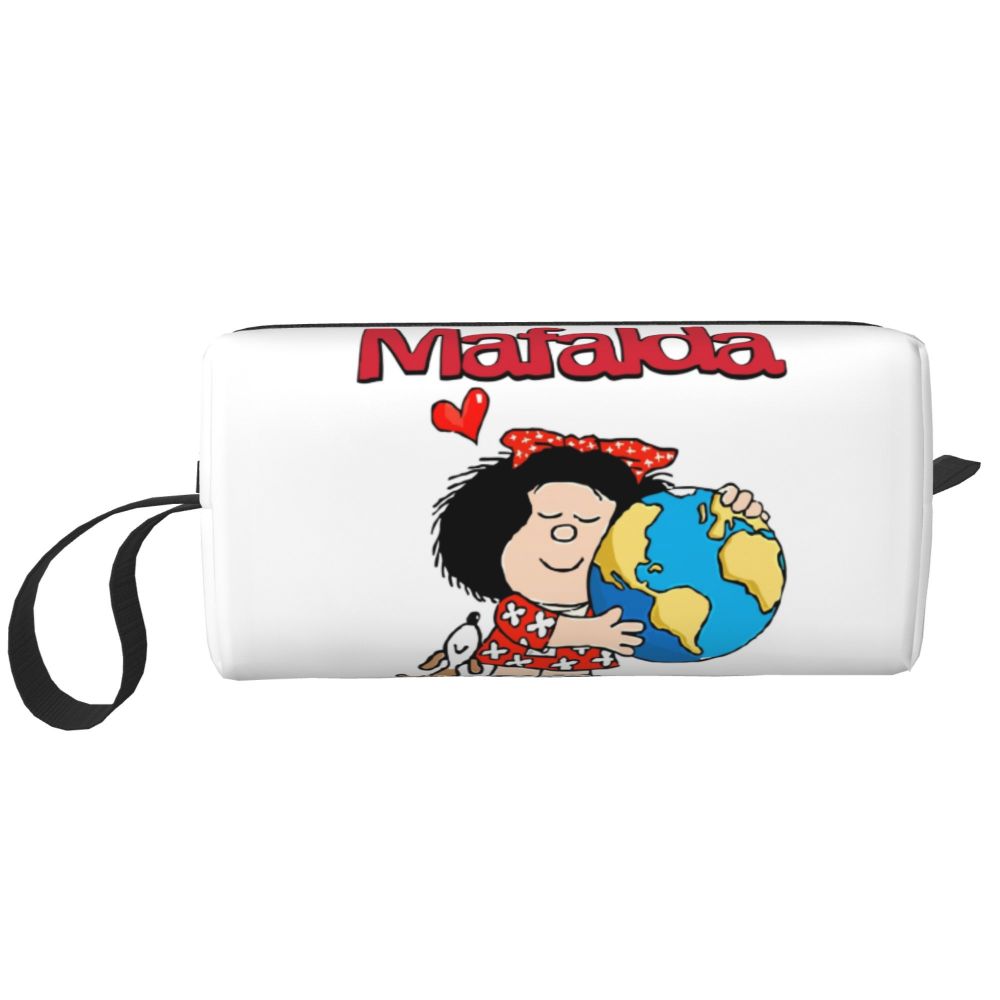 Custom Mafalda Balloon Heart Makeup Bag Women Travel Cosmetic Organizer Quino Manga Cartoon Storage Toiletry Bags Dopp Kit Case