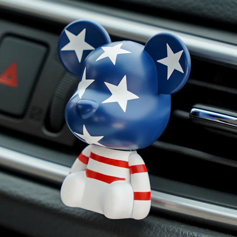 Disney Anime Marvel Movie Figure Iron Man Captain America Model Car Air Freshener Ornament Auto Vent Perfume Decor Accessories