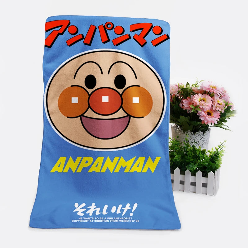 1PCS Anpanman 98764 Fashion Customized Anime Bath Towels Handkerchief Face Towel Cartoon Washcloth Unisex NEW