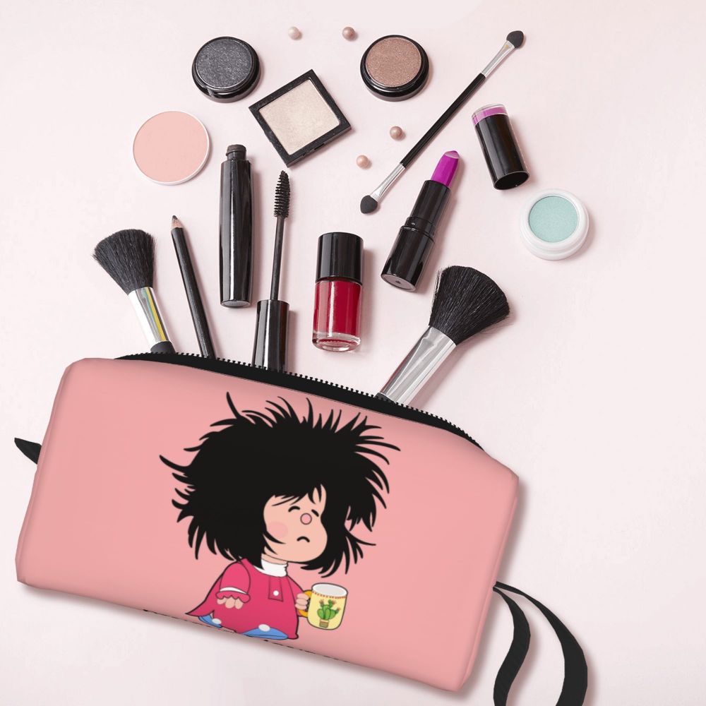 Custom Mafalda Balloon Heart Makeup Bag Women Travel Cosmetic Organizer Quino Manga Cartoon Storage Toiletry Bags Dopp Kit Case