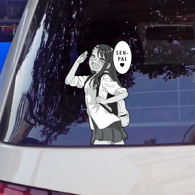 Black and White Anime Characters Waterproof Reflective Decals Body Window Fuel Tank Cover Decoration Beautification Stickers