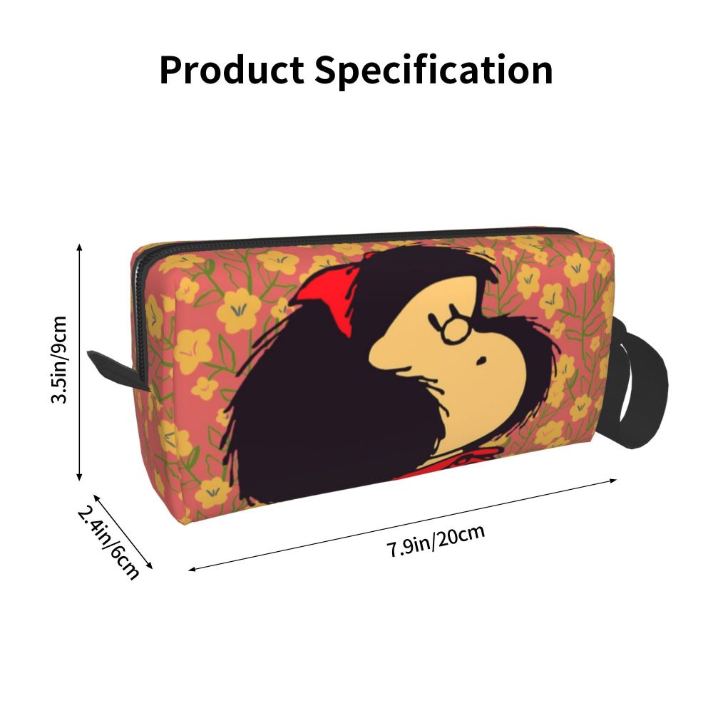 Custom Humor Manga Mafalda Travel Toiletry Bag Women Quino Argentina Cosmetic Makeup Bag Beauty Storage Bags Dopp Kit Box Case
