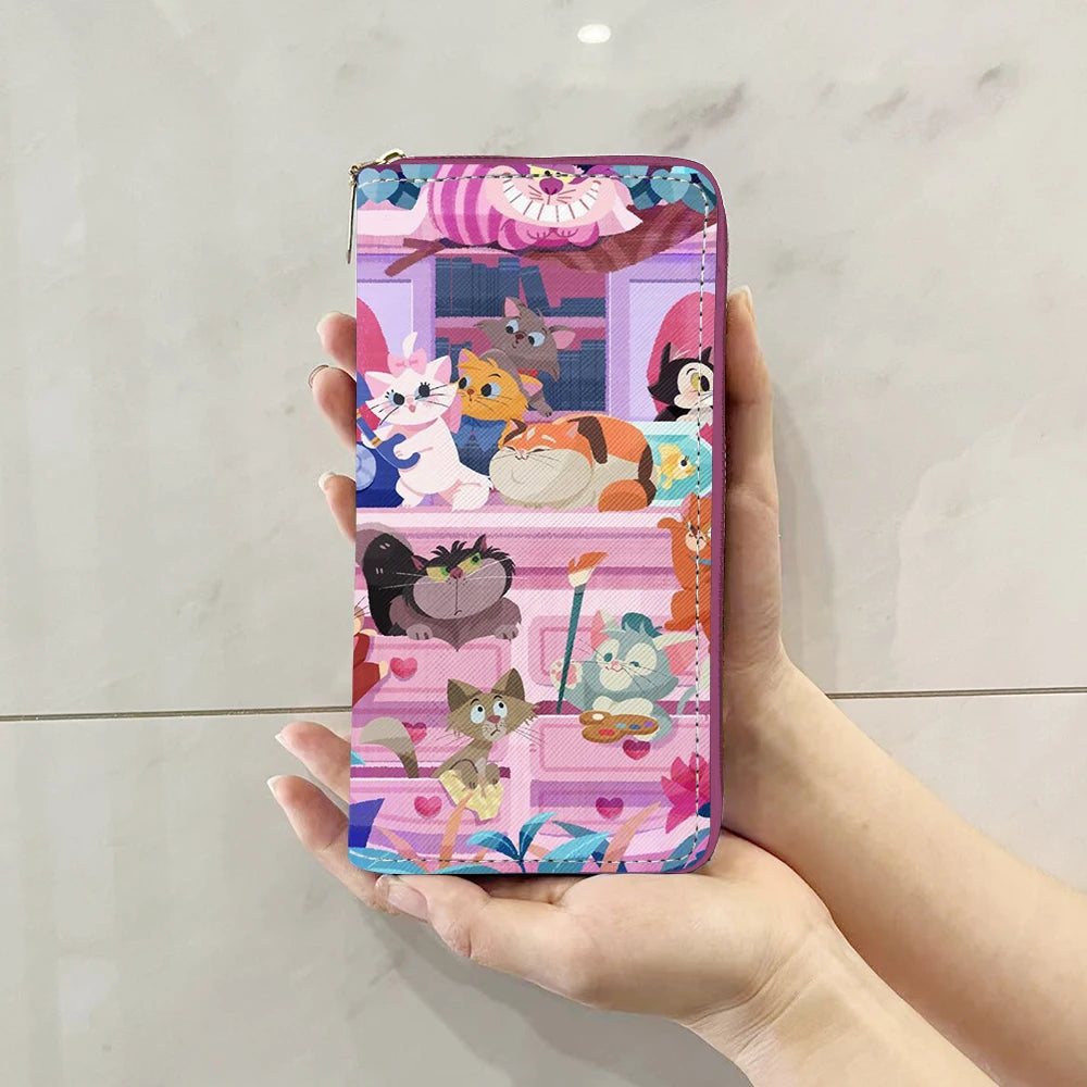 Disney Marie Cat Cheshire cat W5999 Anime Briefcases Wallet Cartoon Zipper Coin Bag Casual Purses Card Storage Handbag Gift
