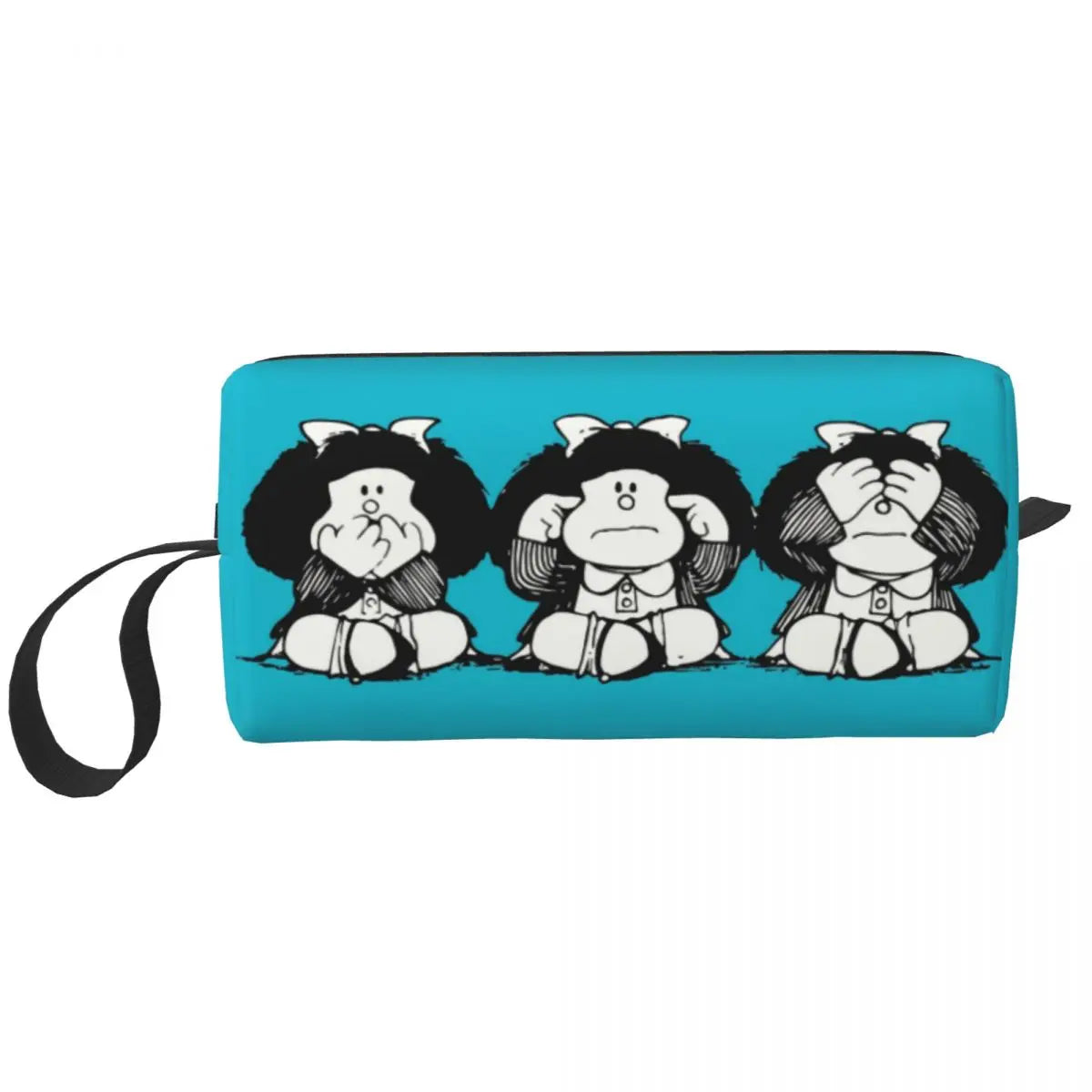 Custom Humor Manga Mafalda Travel Toiletry Bag Women Quino Argentina Cosmetic Makeup Bag Beauty Storage Bags Dopp Kit Box Case