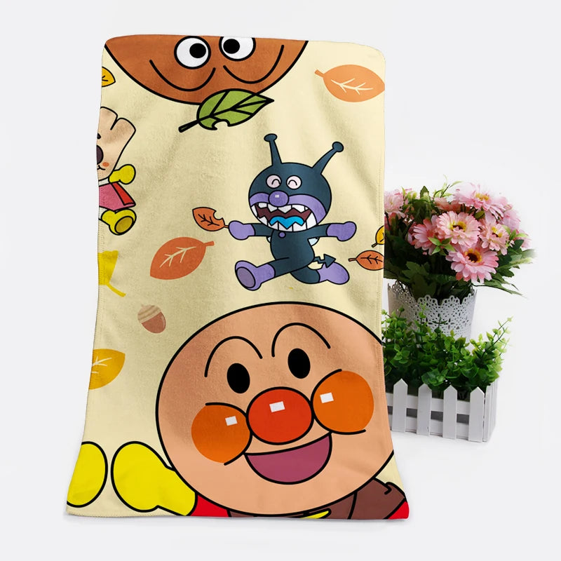 1PCS Anpanman 98764 Fashion Customized Anime Bath Towels Handkerchief Face Towel Cartoon Washcloth Unisex NEW