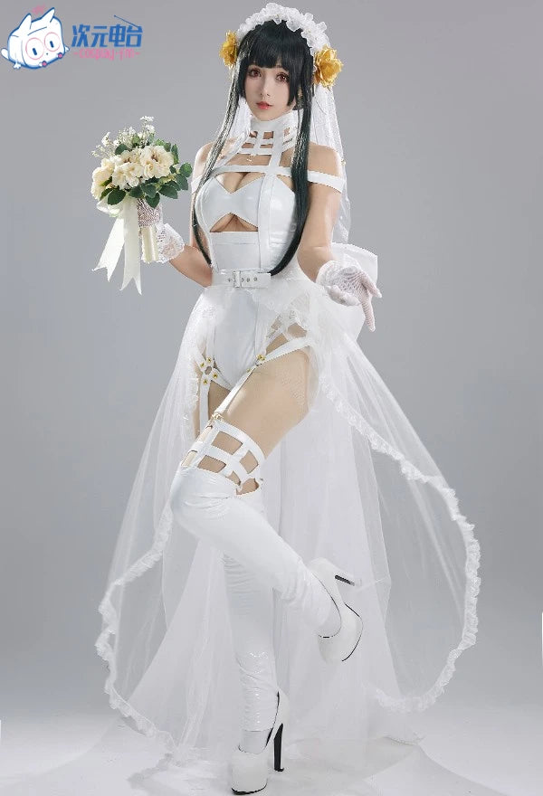 Anime SPY X FAMILY Yor Forger Briar Cosplay Costumes Doujin Wedding Dresses Girls Halloween Lolita Jumpsuit Bows Gloves Earrings