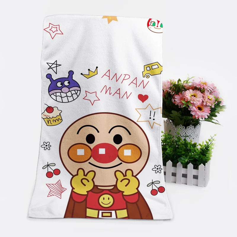 1PCS Anpanman 98764 Fashion Customized Anime Bath Towels Handkerchief Face Towel Cartoon Washcloth Unisex NEW
