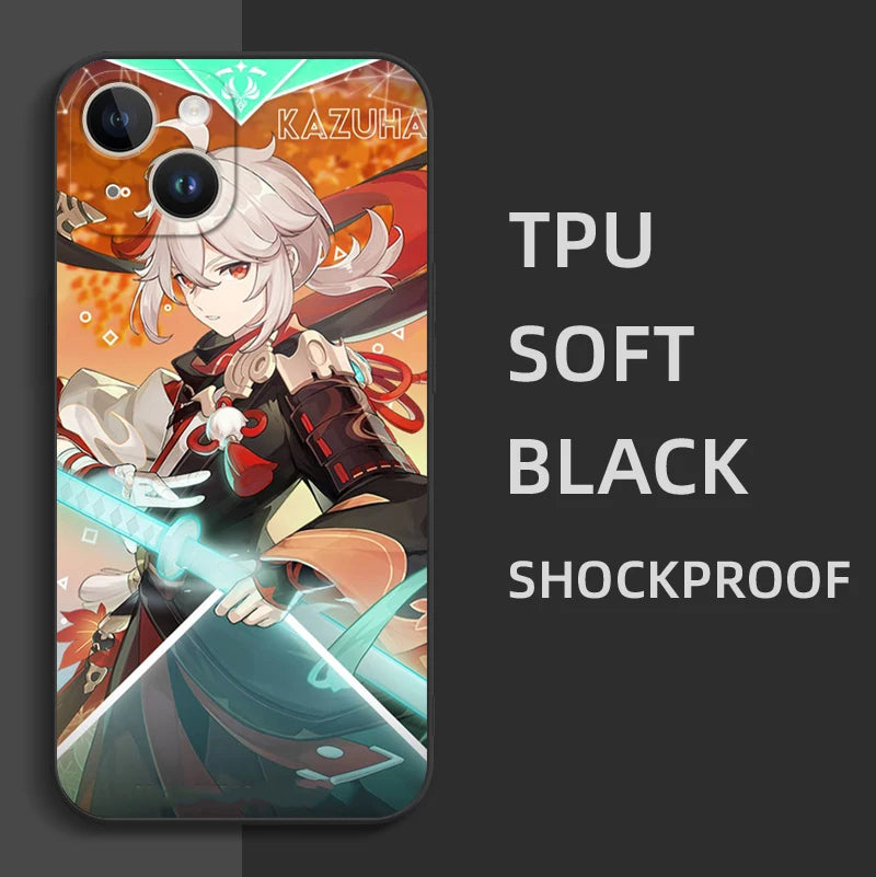 Black Tpu Case For ZTE blade A52 LITE A53 A72 V41 SMART lite plus smart axon 4 lite 4G 5G Genshin Impact