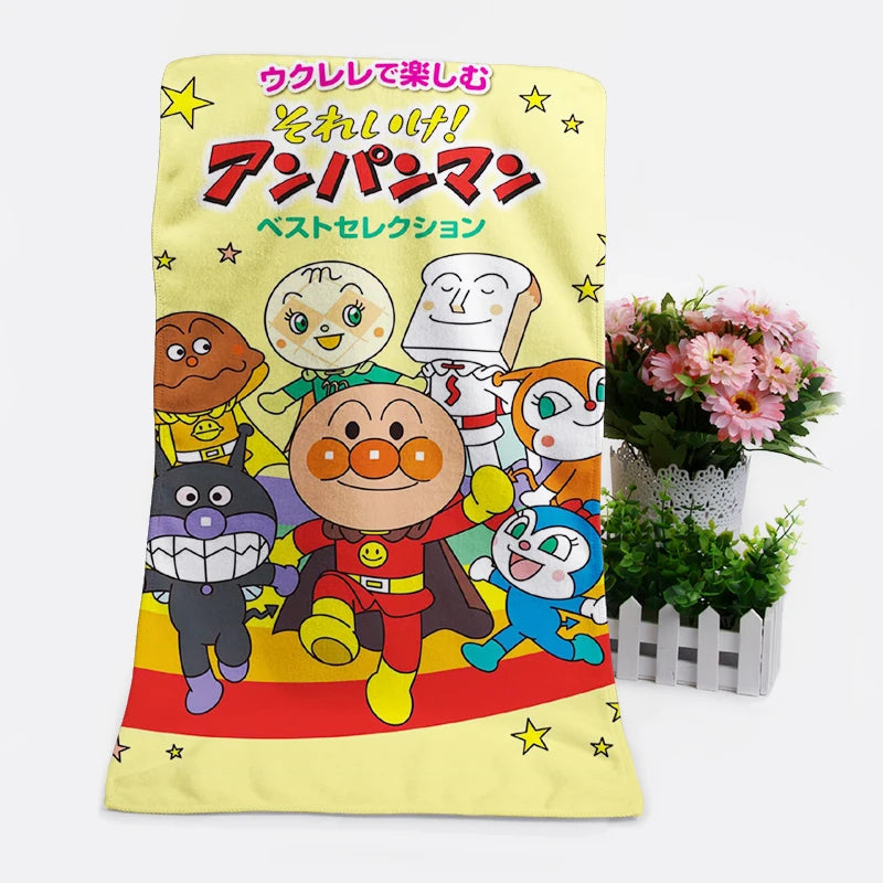 1PCS Anpanman 98764 Fashion Customized Anime Bath Towels Handkerchief Face Towel Cartoon Washcloth Unisex NEW
