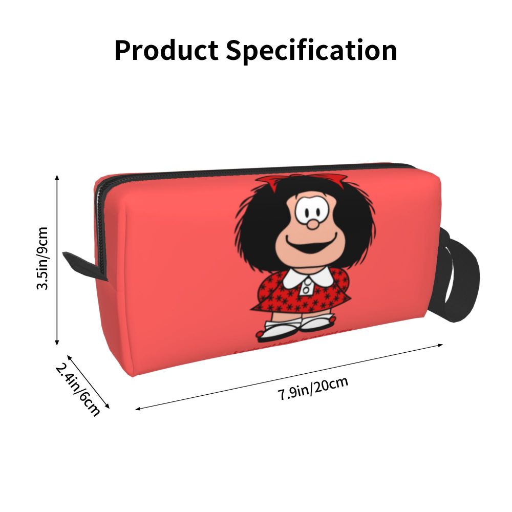 Custom Mafalda Balloon Heart Makeup Bag Women Travel Cosmetic Organizer Quino Manga Cartoon Storage Toiletry Bags Dopp Kit Case